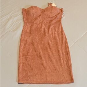 Guess Pink suede strapless Dress